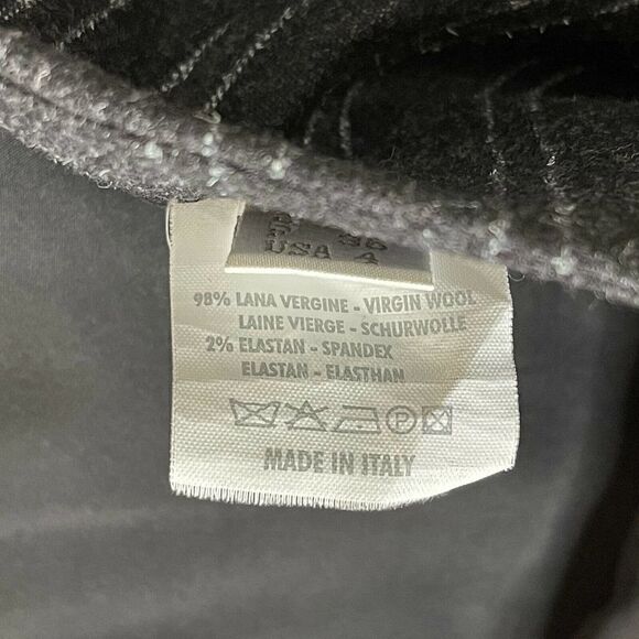 Gunex Trumpet Skirt US 4 Gray White Pinstripes Wool Blend Corpcore Minimalist - Picture 7 of 10